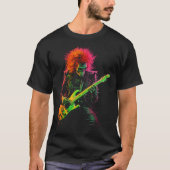 Skeleton Graphic T-shirt spelen Guitar Rock Band H (Voorkant)