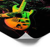 Skeleton Graphic T-shirt spelen Guitar Rock Band H Poster (Hoek)