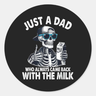 Skeleton grappig gewoon een vader die altijd terug ronde sticker