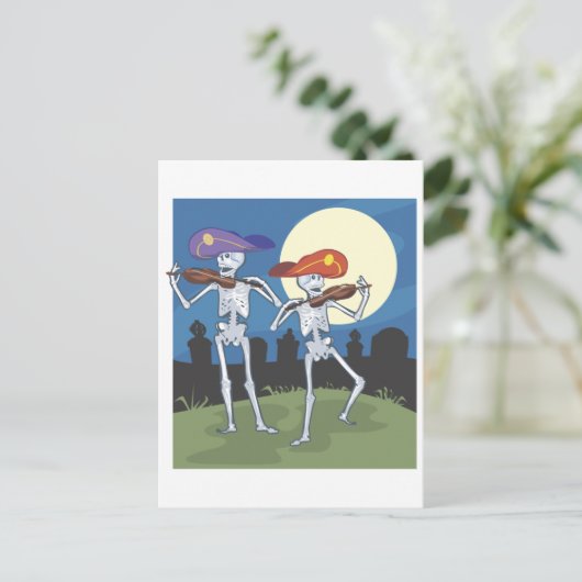 Skeleton Graveyard Briefkaart (Staand voorkant)