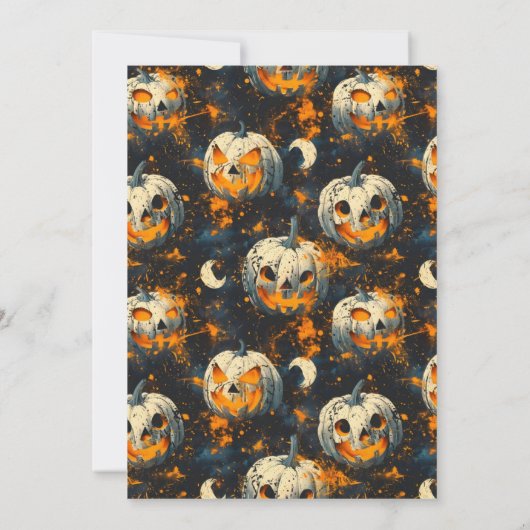 Skeleton Grim Reaper Halloween Bash Party Kaart (Achterkant)