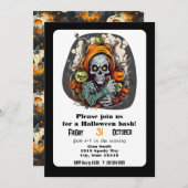 Skeleton Grim Reaper Halloween Bash Party Kaart (Voorkant / Achterkant)