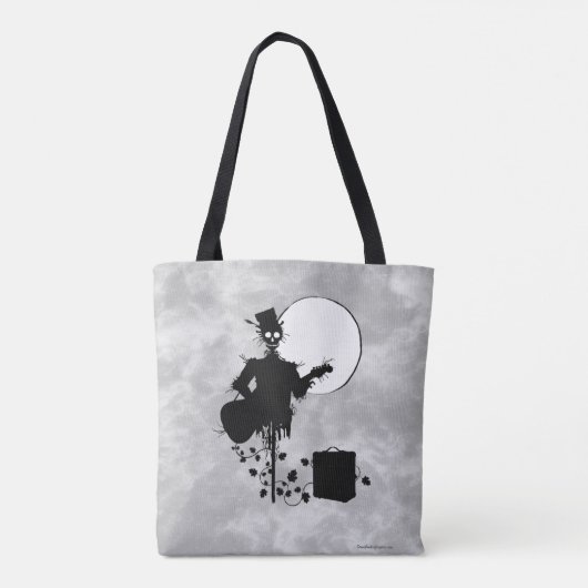 Skeleton Guitar Bag Scarecrow Music Band Rocker Tote Bag (Achterkant)
