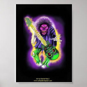 Skeleton Guitar Player Poster