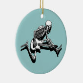 Skeleton Guitarist Jump Keramisch Ornament (Rechts)