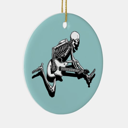 Skeleton Guitarist Jump Keramisch Ornament (Rechts)