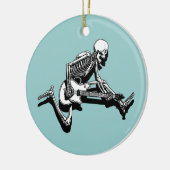 Skeleton Guitarist Jump Keramisch Ornament (Links)