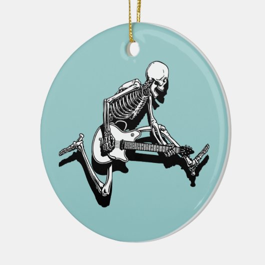 Skeleton Guitarist Jump Keramisch Ornament (Links)
