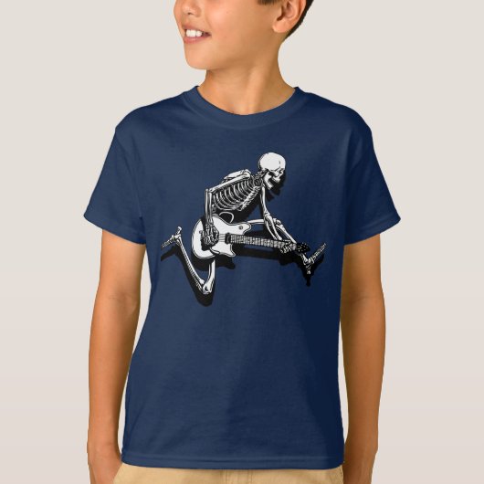 Skeleton Guitarist Jump T-shirt (Voorkant)