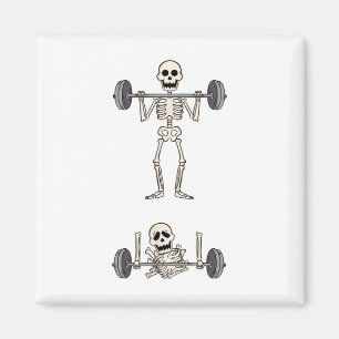 Skeleton Gym Funny Workout Gym Jokes Bodybuilding Magneet