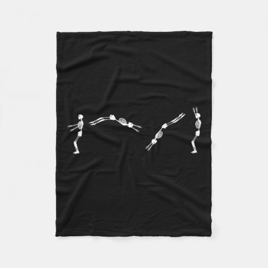 Skeleton Gymnast - Halloween Tumbling Backflip Fleece Deken (Voorkant)