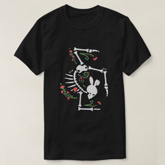 Skeleton Gymnast Paasdag Bunny Ears Gymnastiek T-shirt (Design voorkant)