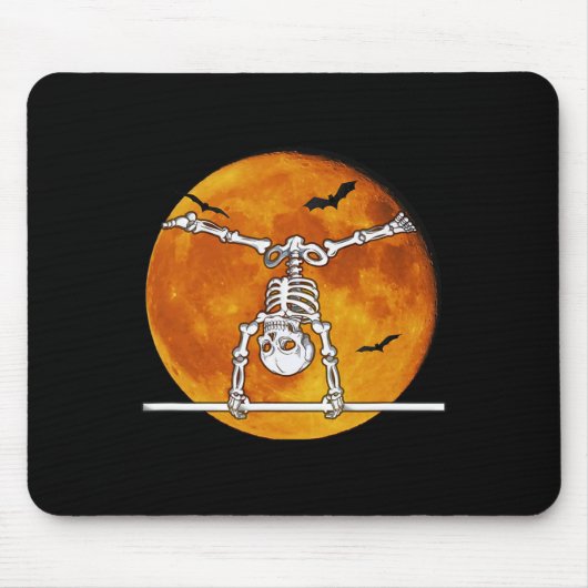 Skeleton Gymnastiek Halloween Horizontale Bar Muismat (Voorkant)