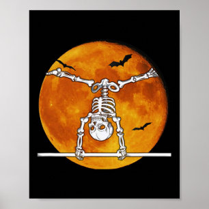 Skeleton Gymnastiek Halloween Horizontale Bar Poster