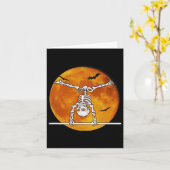 Skeleton Gymnastiek Halloween Horizontale R Kaart (Gele Bloem)