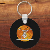 Skeleton Gymnastiek Halloween Horizontale R Sleutelhanger (Voorkant)