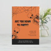 Skeleton Halloween Adult Party Invitation Kaart (Staand voorkant)