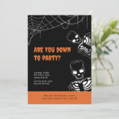 Skeleton Halloween Adult Party Invitation Kaart (Staand voorkant)