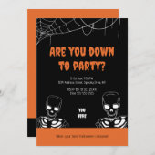 Skeleton Halloween Adult Party Invitation Kaart (Voorkant / Achterkant)