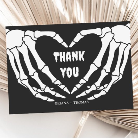 Skeleton Halloween Baby shower Dank je kaart