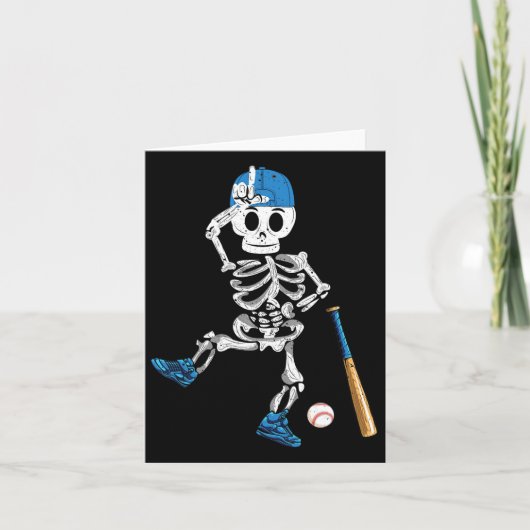 Skeleton Halloween  Baseball Spelen Kaart (Voorkant)