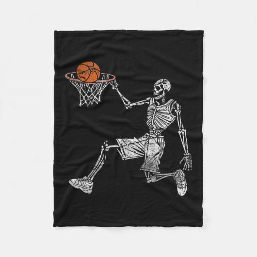 Skeleton Halloween basketballer basketballer Fleece Deken (Voorkant)