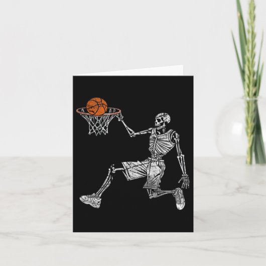 Skeleton Halloween basketballer basketballer Kaart (Voorkant)