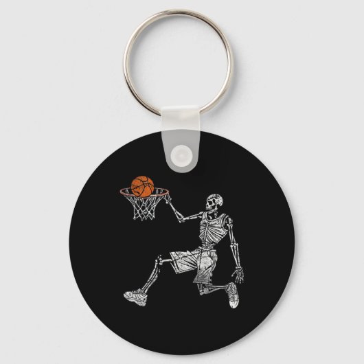Skeleton Halloween basketballer basketballer Sleutelhanger (Voorkant)