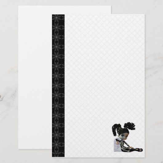 Skeleton Halloween Briefpapier (Voorkant / Achterkant)