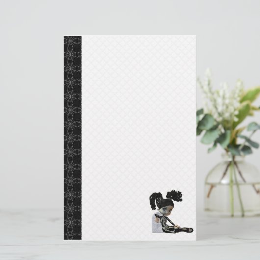 Skeleton Halloween Briefpapier (Staand voorkant)