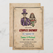 Skeleton halloween bruiloft brudale uitnodiging (Voorkant / Achterkant)