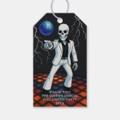 Skeleton Halloween Disco Party Bedankt Cadeaulabel (Voorkant)