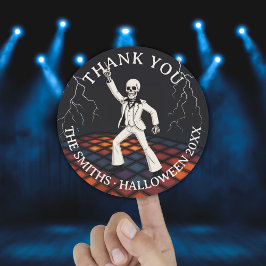 Skeleton Halloween Disco Party Bedankt Ronde Sticker