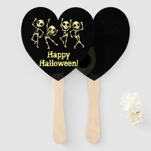 Skeleton Halloween feest Handwaaier (Voorkant en achterkant)