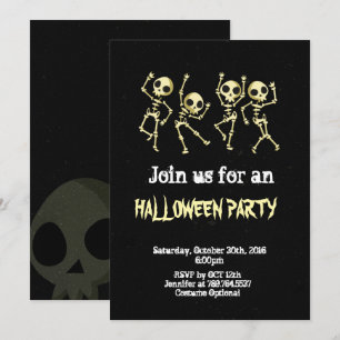 Skeleton Halloween feest Kaart