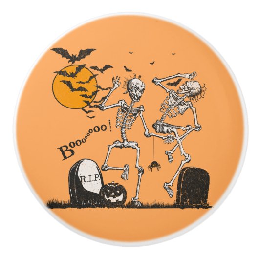 Skeleton Halloween feest Keramische Knop (Voorkant)