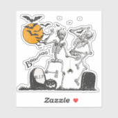 Skeleton Halloween feest Sticker (Vel)