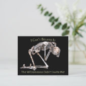 Skeleton Halloween-feest uitnodigen met bloederige Kaart (Staand voorkant)