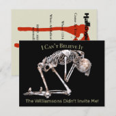 Skeleton Halloween-feest uitnodigen met bloederige Kaart (Voorkant / Achterkant)