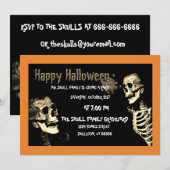 SKELETON HALLOWEEN FEESTUITNODIGING KAART (Voorkant / Achterkant)