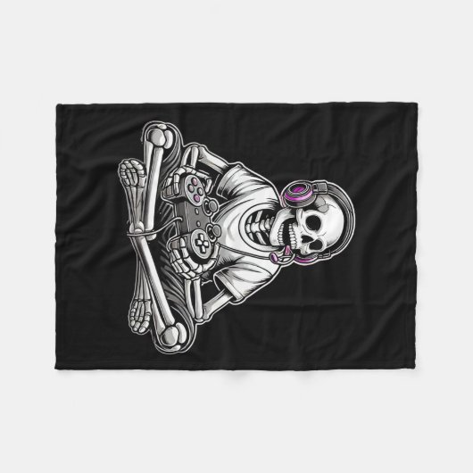 Skeleton Halloween Fleece Deken (Voorkant (Horizontaal))