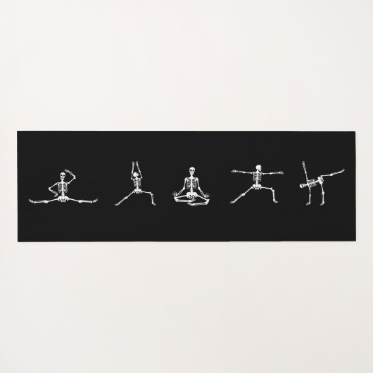 Skeleton Halloween Gothic Dead Inside Funny Black Yogamat (Achterkant (horizontaal))