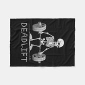 Skeleton Halloween Grappig Gewichtheffen Kostuum Fleece Deken (Voorkant (Horizontaal))