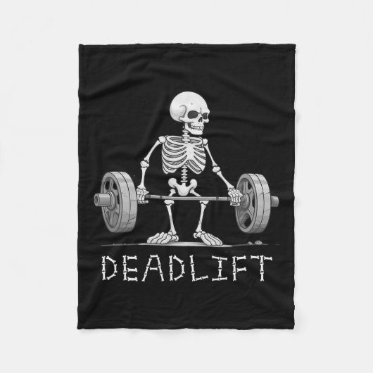 Skeleton Halloween Grappig Gewichtheffen Kostuum Fleece Deken (Voorkant)
