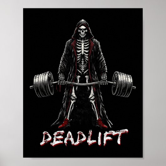 Skeleton Halloween Gym Jokes Gewichtheffen Workout Poster (Voorkant)