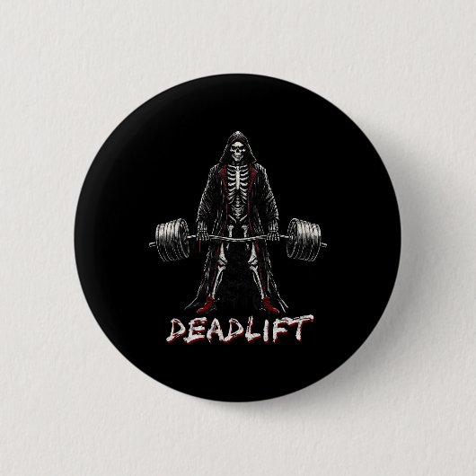 Skeleton Halloween Gym Jokes Gewichtheffen Workout Ronde Button 5,7 Cm (Voorkant)