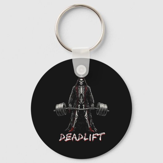 Skeleton Halloween Gym Jokes Gewichtheffen Workout Sleutelhanger (Voorkant)