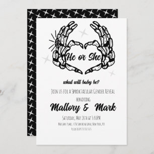 Skeleton Halloween Hij of zij Gender Reopenbaart P Kaart