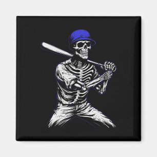 Skeleton Halloween honkbalspeler Magneet