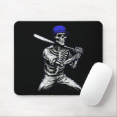 Skeleton Halloween honkbalspeler Muismat (Met muis)